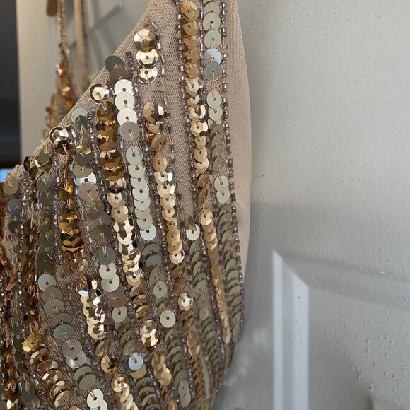 NWT $598 Size 6 Mac Duggal sequined bodysuit dress 93801 - Picture 4 of 8